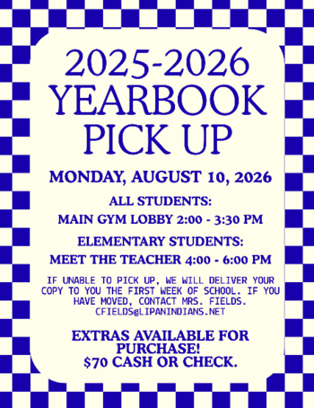 yearbook pickup flyer